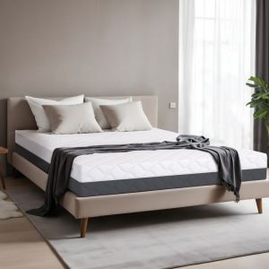 Matelas à mémoire haute densité 20cm, Matelas Double 130x190 Matelas de soutien orthopédique avec mousse d'isolation des mouvements, Une housse