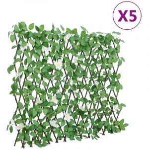 VidaXL Treillis de lierre artificiel extensible vert 5 pcs 186x30 cm