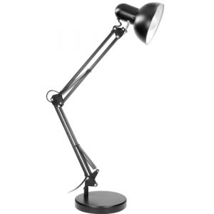 Virone Lampe de bureau DEON - Noire - Design r&eacute;tro - R&eacute;glable - &Eacute;clairage efficace