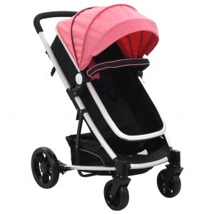 Image de VidaXL Poussette 2-en-1 / landau Rose et noir Aluminium