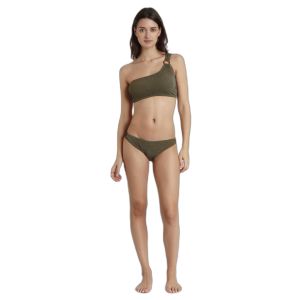 Admas pour femme. Bikini asym?trique vert Paradis brillant Admas