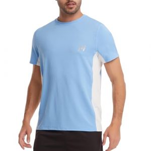 Image de MEETWEE T-Shirt Homme, Tee Shirt Sport Manche Courte Rashguard Rash Vest Anti-UV UPF 50+ Sun Protection Tops Running Fitness Surfing