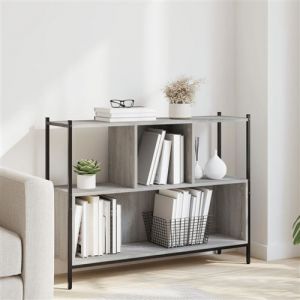VidaXL Biblioth&egrave;que, &Eacute;tag&egrave;re &agrave; Livres, Armoire &agrave; Livres, Meuble de Rangement Chambre &agrave; Coucher, Moderne, Sonoma Gris Bois d'Ing&eacute;nierie