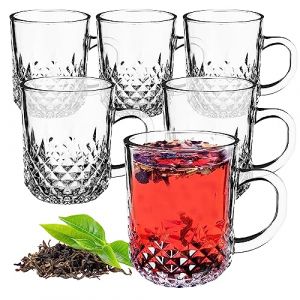 KADAX Verres &agrave; Anses, Tasses Transparentes Id&eacute;ales pour Boissons Chaudes et Froides comme le Caf&eacute;, le Th&eacute;, l'Eau, les Infusions et les Jus