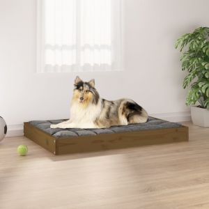 Image de VidaXL Lit pour chien Marron miel 91,5x64x9 cm Bois de pin solide
