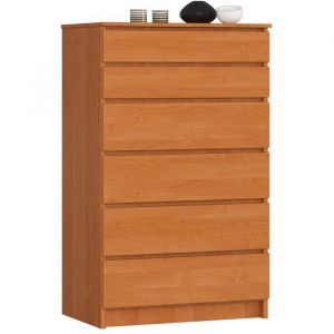 Commode Akord K60 Aulne 60 cm 6 tiroirs façade Aulne 60x40x130 cm