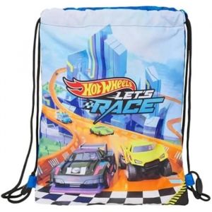 Safta HOT WHEELS LET'S RACE - Sac à dos plat junior, idéal pour enfants de différents âges, confortable et polyvalent, qualité et résistance, 26 x 34 cm, Bleu/noir, M, Décontracté