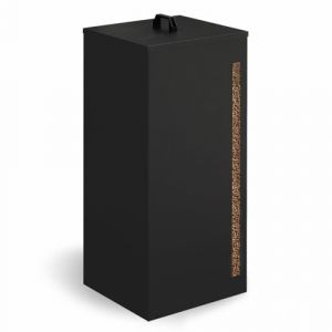 Idmarket Réservoir à granulés 55 kg noir rangement à pellets 36 x 36 x 87 cm