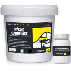 Arcane industries Peinture Résine Carrelage - RAL 9005 Noir foncé - Kit 2.5 Kg jusqu'à 25 m² pour 2 couches