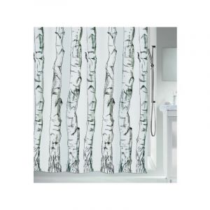 Spirella Rideau de douche Polyester WOOD 240x200cm Noir - Noir