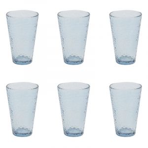 Image de Lot de 6 Verres à Eau "Martelé" 34cl Bleu F é Prix