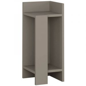 Dmora - Chevet Dpiol, Commode basse, Table de nuit, Étagère de chevet, 25x27h60 cm, Tourterelle