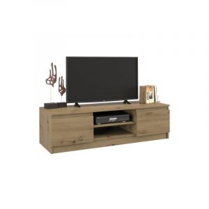 Hucoco TIVOLI Meuble bas TV contemporain 40x120x36 salon/séjour 2 nic s 2 portes Rangement moderne matériel télé/audio/video C ne Artisan