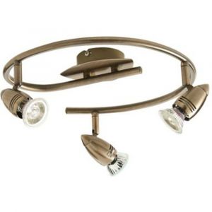 Colours Plafonnier 3 spots Aspis m&eacute;tal laiton GU10 3x50 W