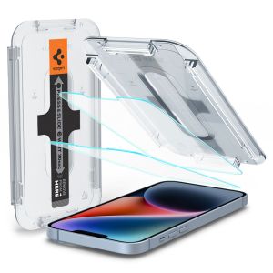Spigen EZ Fit Glas.tR avec plateau d'installation - 1 pack Apple iPhone 13 / 13 Pro / 14 / 16e