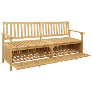 VidaXL Banc De Rangement Avec Stockage Avec Porte Acacia Massif