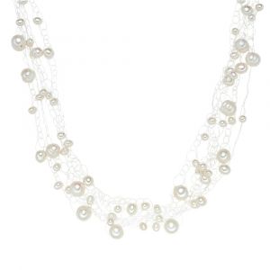 Valero Pearls Collier de perles pour Femme en 925/- Argent sterling Perle de culture d'eau douce env. 4,0-8,0 mm