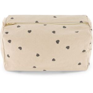 Trousse de Toilette Vic - Sable Coeurs Noirs