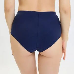 Sans Complexe Culotte sculptante taille haute en coton biologique bleu