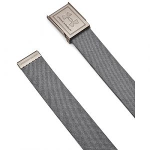 Under Armour Ceinture Sangle Stretch Hommes, ceinture homme &agrave; boucle automatique, ceinture r&eacute;glable et r&eacute;versible pour homme, Castlerock/Black/Silver, OSFM