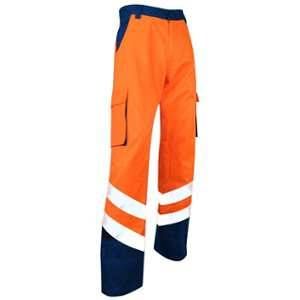 LMA Pantalon bicolore haute visibilit&eacute; Balise Orange / Bleu 50