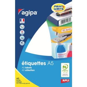 Agipa Bo&icirc;te de 192 &eacute;tiquettes adh&eacute;sives multi-usages sur 16 feuilles 37 x 70 mm
