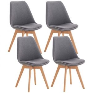 CLP Set de 4 Chaise - LinCHAVORNAY Finition(Gris)