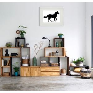 Shot Cadre Photo C val trotte 30x40cm avec P e Partout Tableau Bois Verre (BLANC)