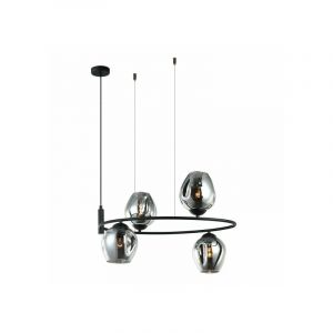 Italux Suspension moderne Roxane Noir 4 ampoules