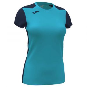 Joma T-shirt &agrave; Manches Courtes Record Ii S Turquoise Fluor / Dark Navy