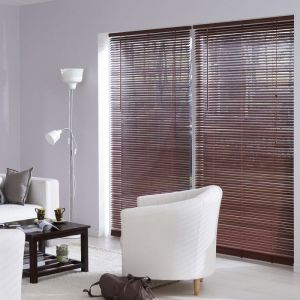 Madécostore Store vénitien en bois lames 25mm - Acajou - L60 x H130cm