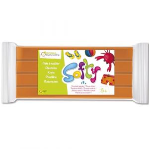 Avenue mandarine SO0870500752C - Un pain de 500 g de PATE A MODELER - Softy - &Agrave; partir de 3 ans - ORANGE