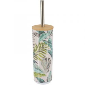 Tendance Brosse wc ps imprimee avec couvercle bambou - jardin d hiver