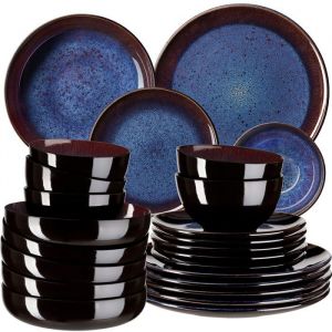 TecTake Set de vaisselle MARE en fa&iuml;ence pour 6 personnes -