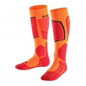 Falke Kid's SK 2 - Chaussettes de ski taille 31-34, rouge/orange