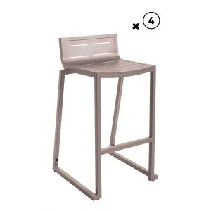 Lot de 4 Tabourets de bar Inari muscade empilable