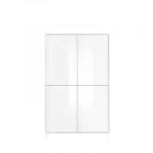 Buffet 4 portes collection SKY. Coloris blanc laqué brillant