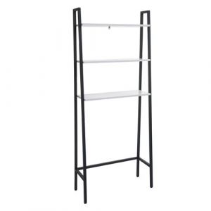 Étagère sur pied MENDLER HWC-K82 Industrial 155x64x25cm aspect marbre blanc