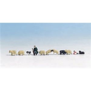 Image de Noch 36750 - 11 figurines bergers et moutons - Echelle N