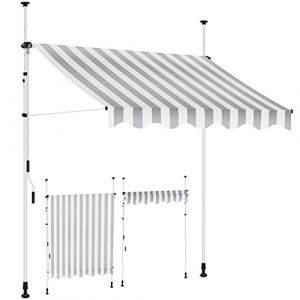 KESSER Store banne avec manivelle pour balcon Store pour balcon sans trous à percer, résistant aux UV, réglable en hauteur, hydrofuge, protège du