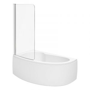 Jacob Delafon Pack baignoire d'angle 150 x 100 cm Micromega Duo version gauche + tablier de baignoire + pare bain