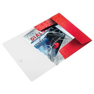 Leitz WOW - Chemise A4 à 3 Rabats, Accueille jusqu'à 150 Feuilles A4, Chemise Cartonnée A4 avec Fermeture Elastique, coloris Rouge (45990026)