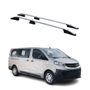 Omac Barres de toit longitudinales pour Peugeot Expert 2016-2024 L3 Aluminium Gris