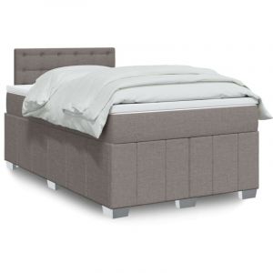 Image de VidaXL Sommier à lattes de lit avec matelas taupe 120x190 cm tissu