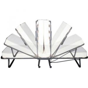 M&S Lit pliant 90x200 cm en métal bleu avec matelas en mousse 9 cm