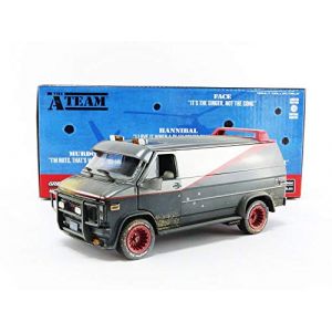 Greenlight Collectibles Voiture Miniature de Collection 1/24 - GMC A Team Version Trouee - Van Agence Tous Risques - Black /