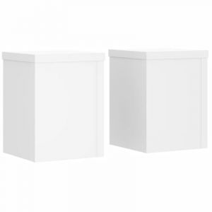 VidaXL Supports pour plantes 2 pcs blanc 15x15x20 cm bois d'ingénierie White