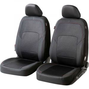 Walser Zipp it Premium Housse de sièges Logan pour deux sièges avant avec système de fermeture éclair noir/rouge