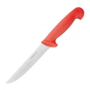 Hygiplas Couteau à désosser à lame rigide rouge 150mm