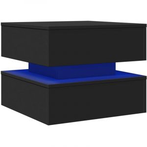 VidaXL Table basse avec lumières led noir 50x50x40 cm